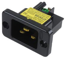 HUBBELL WIRING DEVICES-H320B-CONNECTOR, IEC320 INLET, 20A 250V, SCREW, BLACK