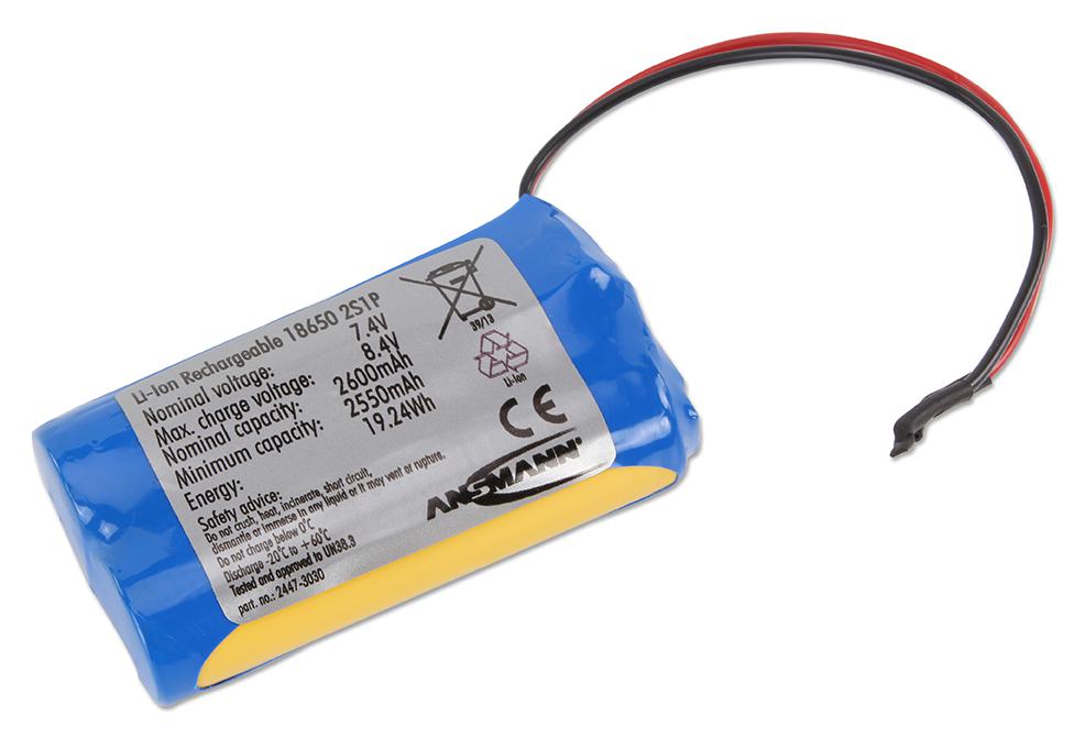 ANSMANN 7.2V Lithium-Ion Rechargeable Battery Pack, 2.6Ah - Pack of 1