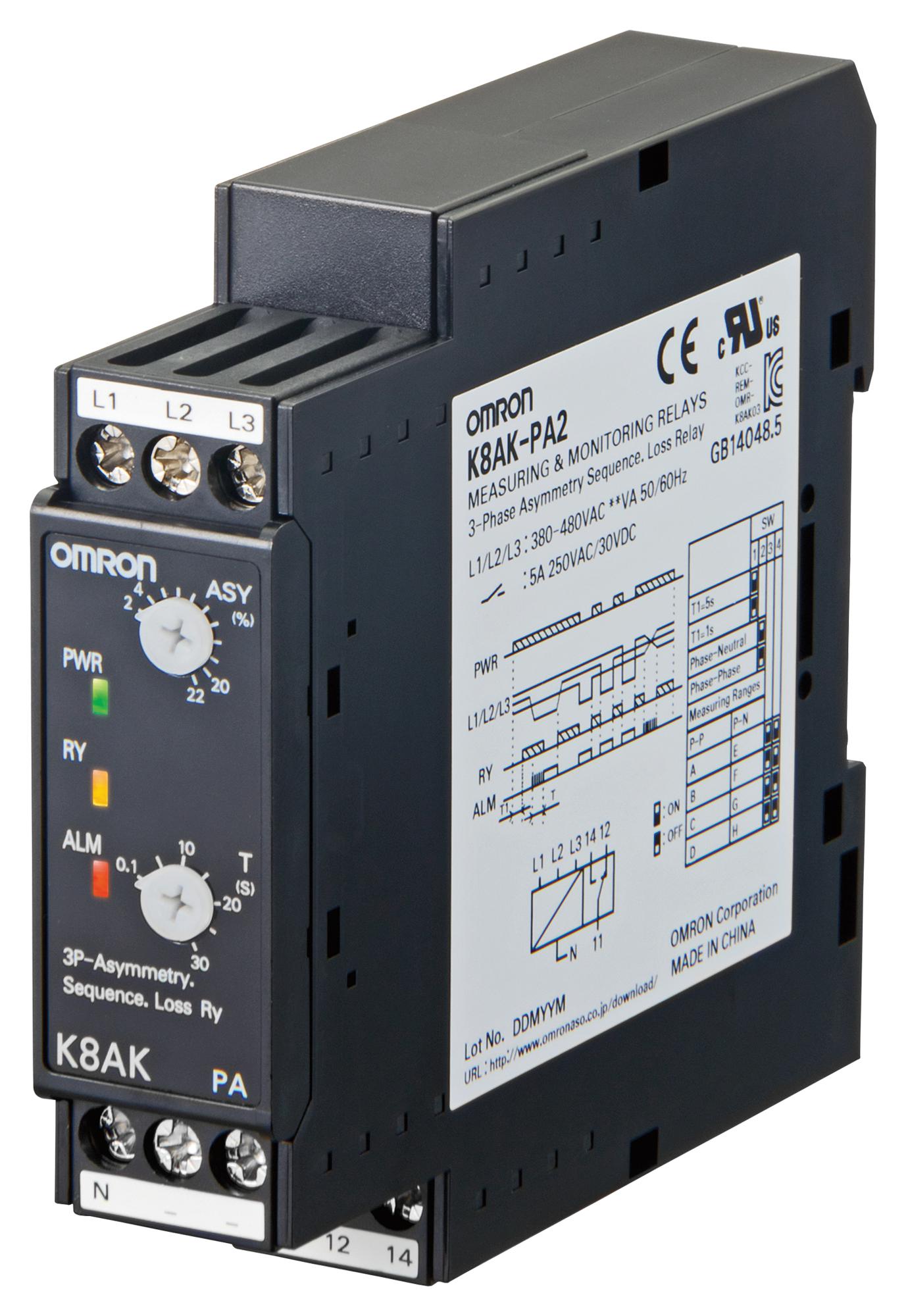 K8AKPA1 Omron Industrial Automation, Phase Monitoring Relay, Voltage