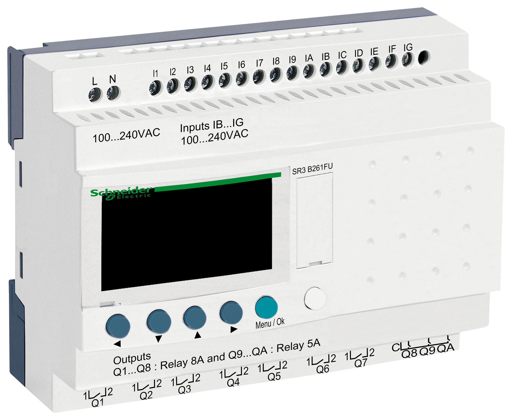 Schneider Electric Zelio Logic Logic Module - 16 Inputs, 10 Outputs, Relay, Computer, Operating Panel Interface