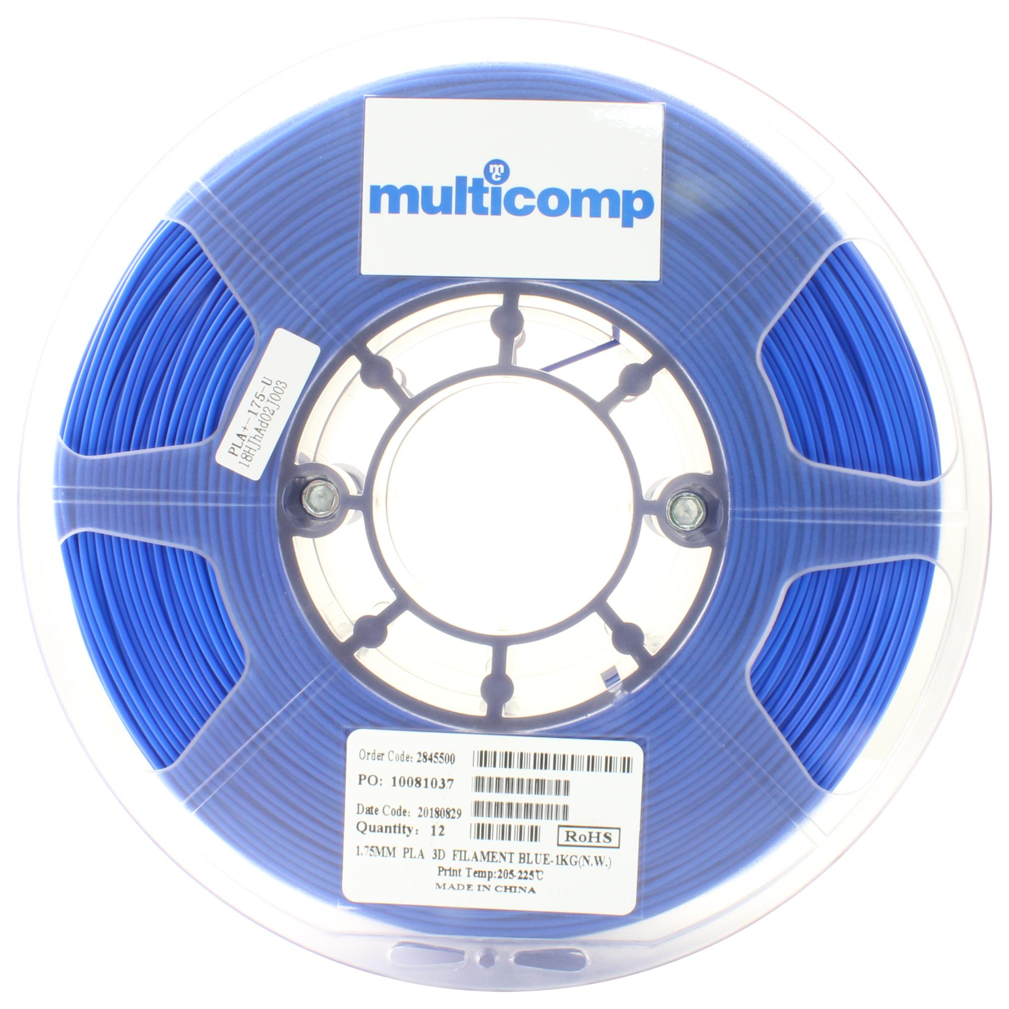 Multicomp Mc002553 3D Printer Filament, Pla, 1.75Mm, Blue