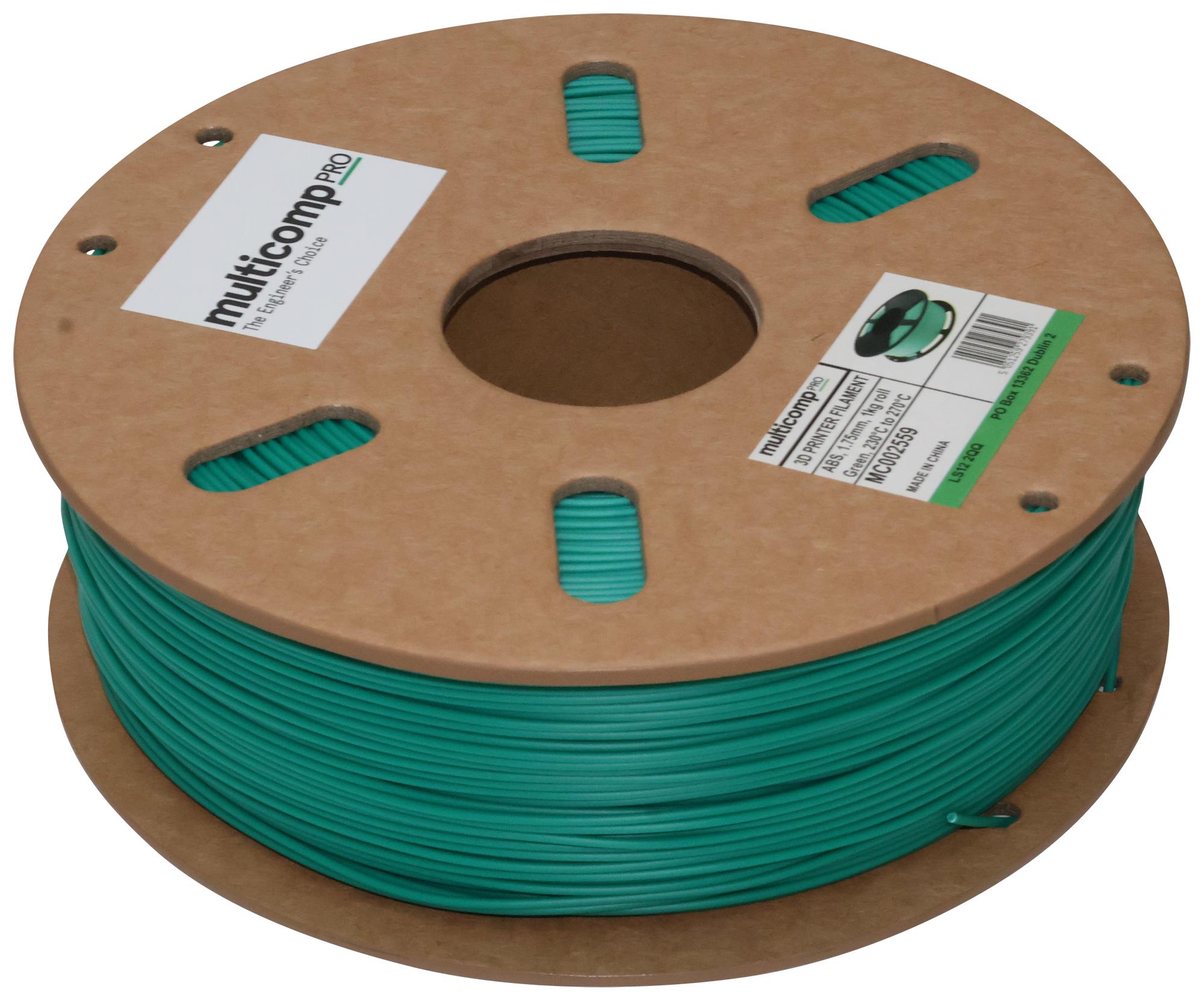 Multicomp Mc002559 3D Printer Filament, Abs, 1.75Mm, Green