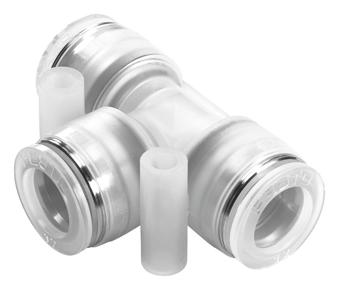 Festo  Tee Tube-to-Tube Adaptor Push In 10 mm to Push In 10 mm to Push In 10 mm 10 bar