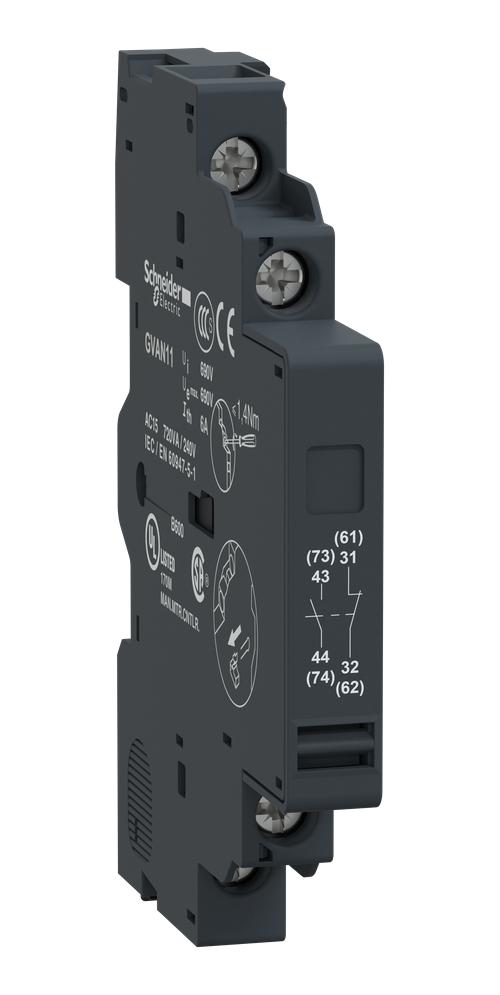 Schneider Electric TeSys Auxiliary Contact - 1NC + 1NO, 2 Contact, Side Mount, 6 A