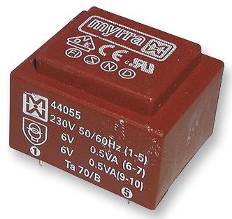0-6V 0-6V 1.5VA 230V Transformador encapsulado PCB