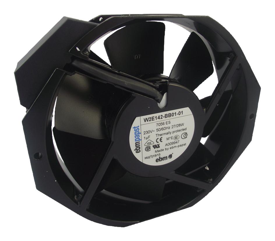 ebm-papst W2E142 Series Axial Fan, 230 V ac, AC Operation, 330m³/h, 25W, 172 x 150 x 38mm