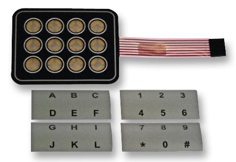 Clavier à membrane APEM AC3534 autocollant, avec bande de repérage matrice 3 x 4 1 pc(s)