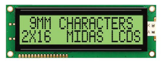 MIDAS DISPLAYS MC21609A6W-GPTLY-V2 Pantallas LCD Alfanuméricas