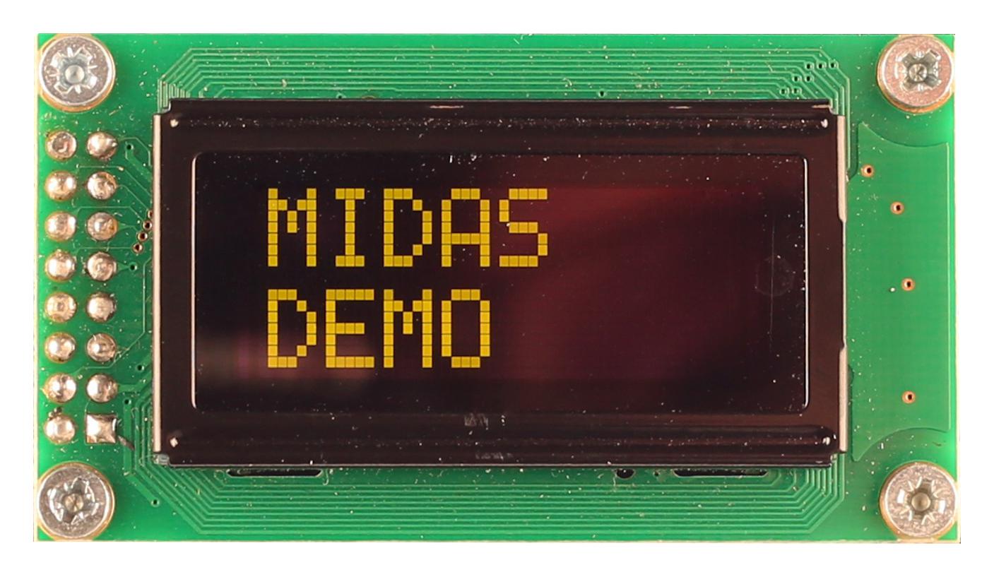 MIDAS DISPLAYS MCOB20805AV-EYP Pantallas OLED Gráficas