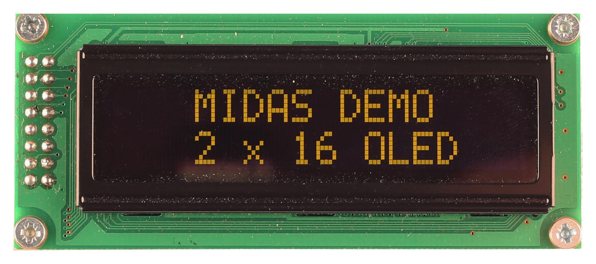 MIDAS DISPLAYS MCOB21605B1V-EYP Pantallas OLED Alfanuméricas