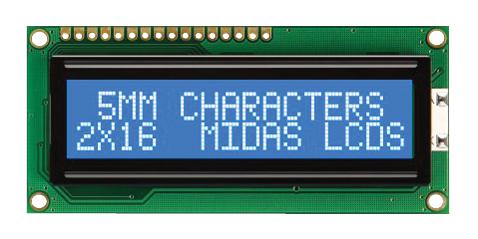 MIDAS DISPLAYS MC21605C6WK-BNMLW-V2 Pantallas LCD Alfanuméricas