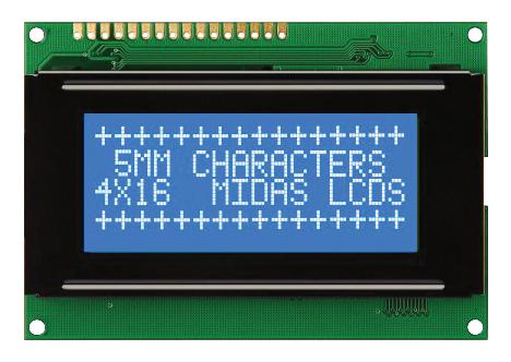 MIDAS DISPLAYS MC41605A6W-BNMLW-V2 Pantallas LCD Alfanuméricas