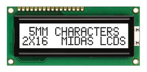 MIDAS DISPLAYS MC21605C6WK-FPTLW-V2 Pantallas LCD Alfanuméricas