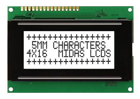 MIDAS DISPLAYS MC41605A6WK-FPTLW-V2 Pantallas LCD Alfanuméricas