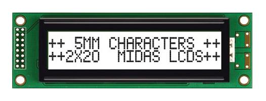 MIDAS DISPLAYS MC22005A6W-FPTLW-V2 Pantallas LCD Alfanuméricas