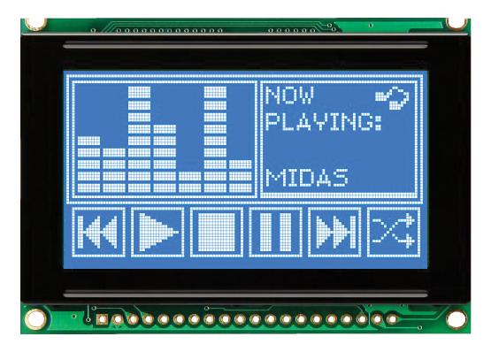 MIDAS DISPLAYS MC128064E6W-BNMLW-V2 Pantallas LCD Gráficas