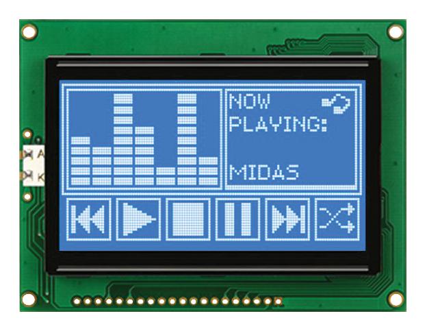 MIDAS DISPLAYS MC128064A6W-BNMLW-V2 Pantallas LCD Gráficas