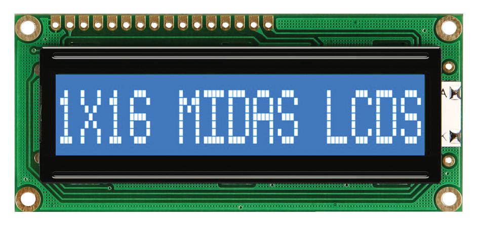 MIDAS DISPLAYS MC11605A6W7-BNMLW-V2 Pantallas LCD Alfanuméricas