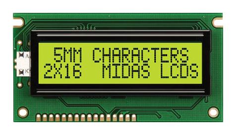 MIDAS DISPLAYS MC21605A6WD-SPTLY-V2 Pantallas LCD Alfanuméricas