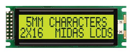 MIDAS DISPLAYS MC21605DA6W-SPTLY-V2 Pantallas LCD Alfanuméricas