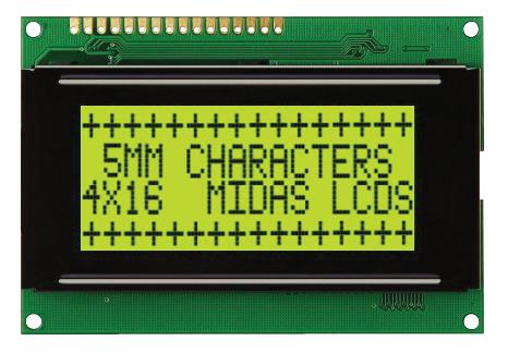 MIDAS DISPLAYS MC41605A6W-SPR-V2 Pantallas LCD Alfanuméricas