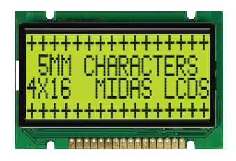 MIDAS DISPLAYS MC41605B6W-SPTLY-V2 Pantallas LCD Alfanuméricas