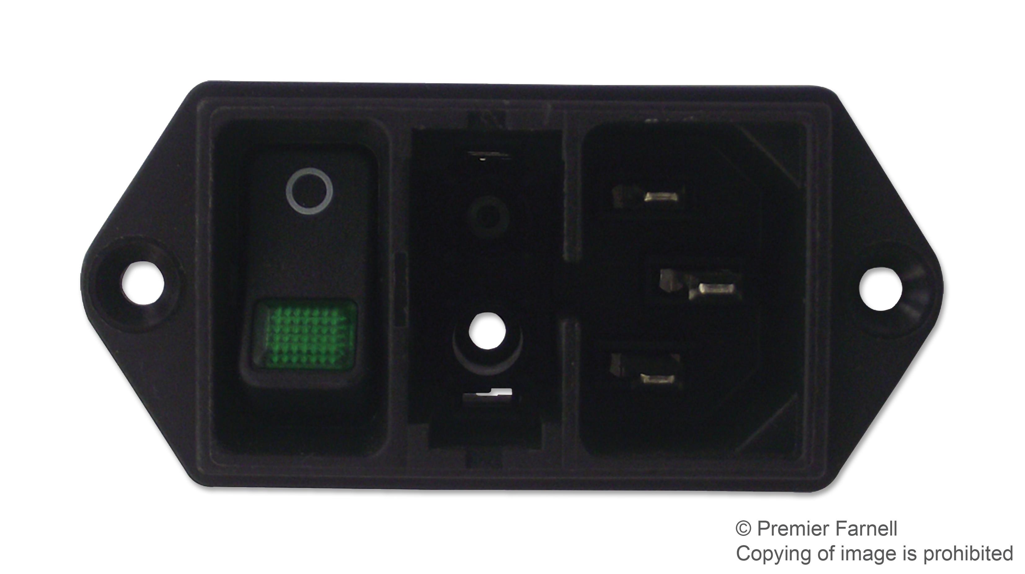 SCHURTER DD11.0114.1110 Módulos De Entrada De Alimentación IEC Sin Filtro