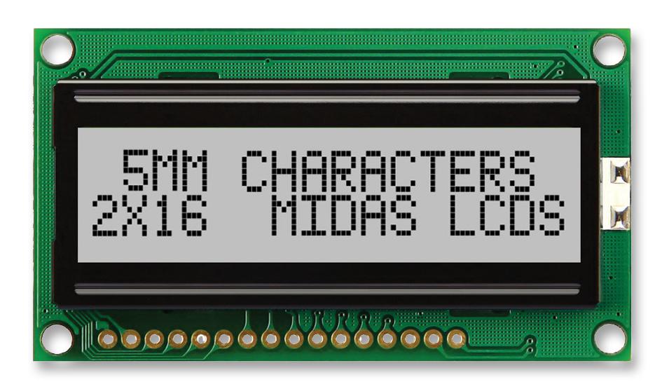 MIDAS DISPLAYS MC21605H6W-SPR3-V2 Pantallas LCD Alfanuméricas