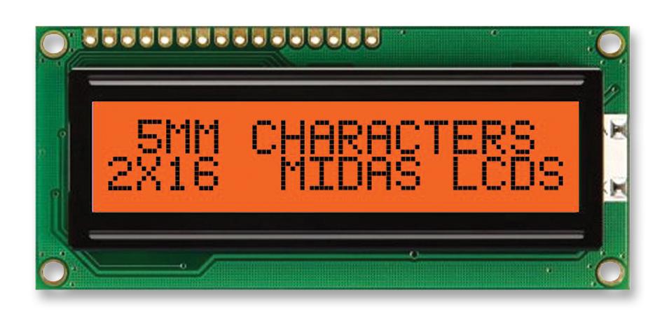 MIDAS DISPLAYS MC21605C6W-FPTLA-V2 Pantallas LCD Alfanuméricas