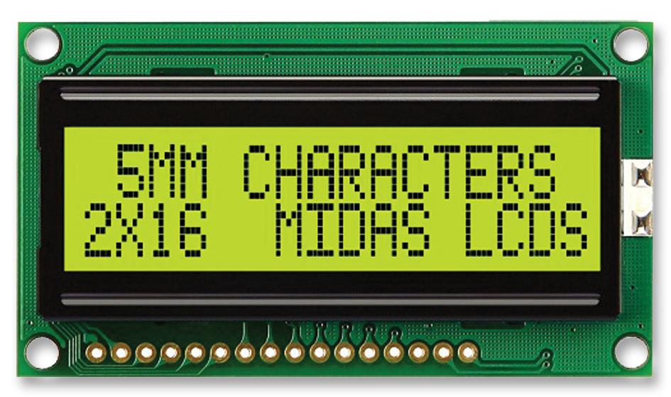 MIDAS DISPLAYS MC21605H6WK-SPTLY-V2 Pantallas LCD Alfanuméricas