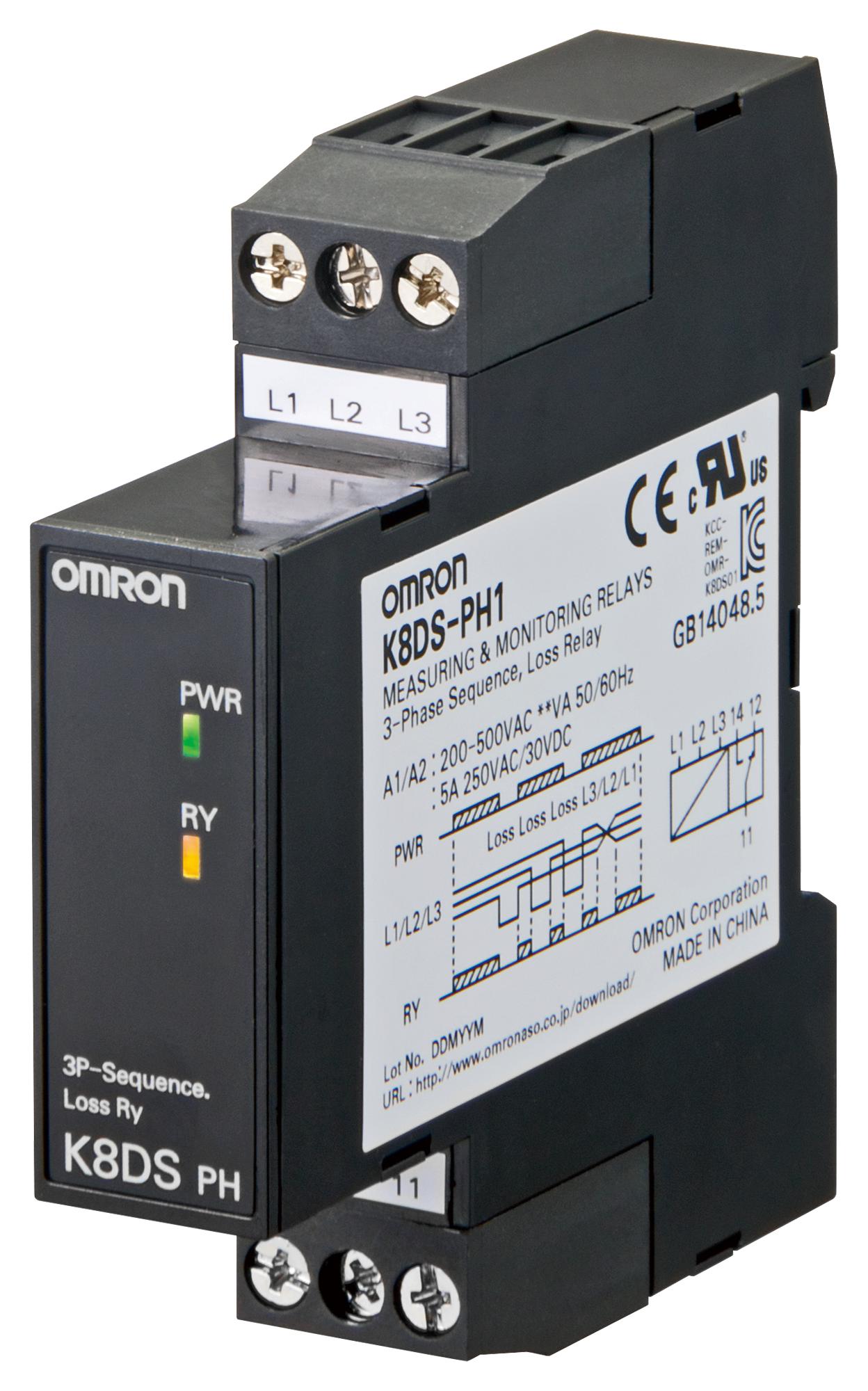 OMRON INDUSTRIAL AUTOMATION K8DSPH1 Relés De Control De Fase