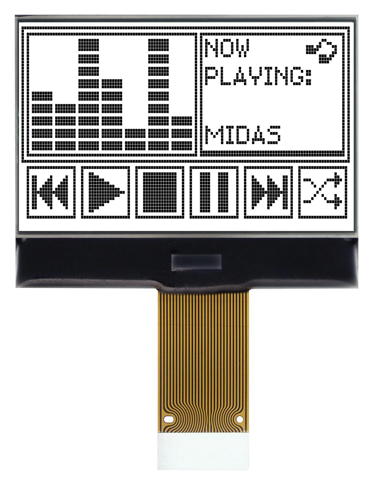 MIDAS DISPLAYS MCCOG128064B12W-FPTLW Pantallas LCD Gráficas