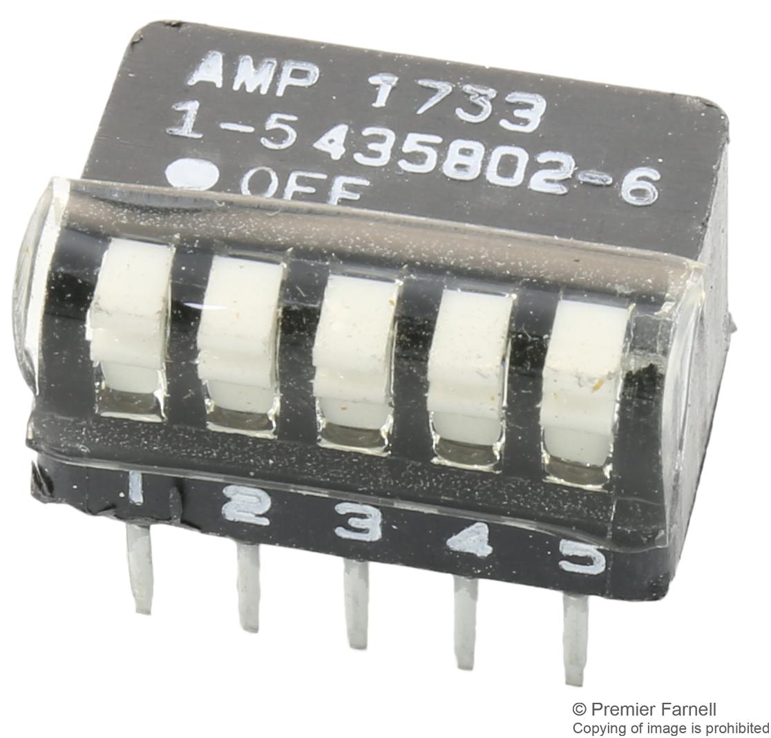 ALCOSWITCH - TE CONNECTIVITY RIGHT ANGLE DIP SW 5 P SEALED Interruptores DIP Y SIP