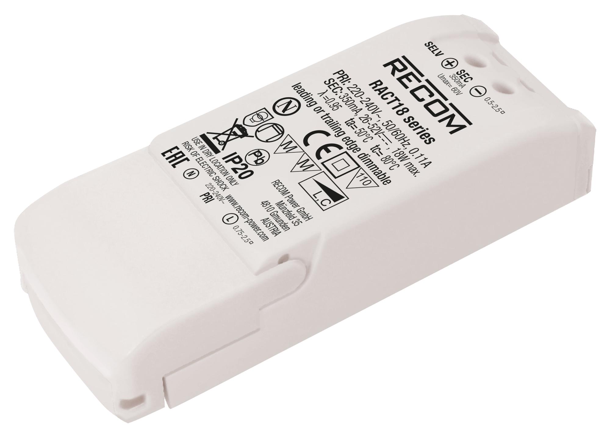 RECOM POWER RACT18-700 Fuentes De Alimentación Para LED AC / DC