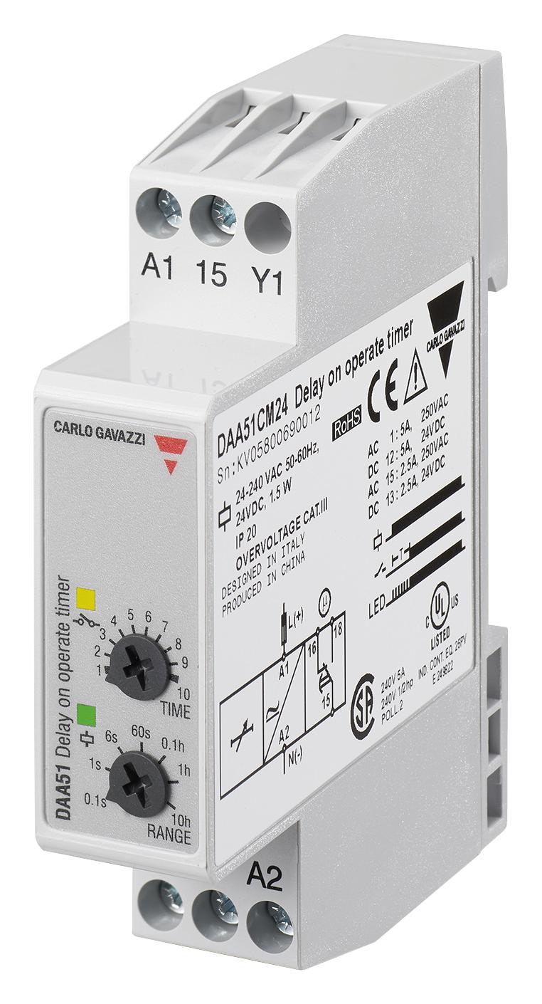 CARLO GAVAZZI DAA51CM24 Temporizadores Analógicos - Carril DIN