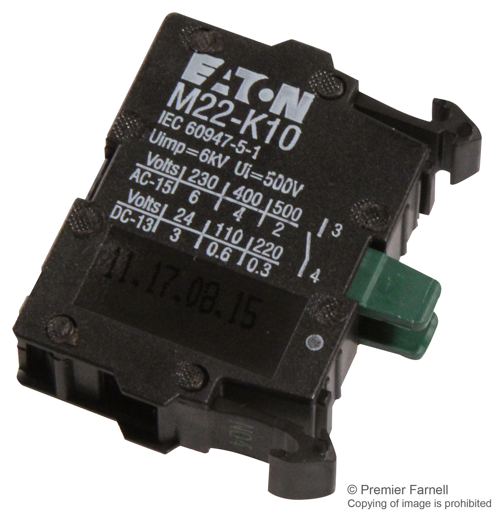 EATON CUTLER HAMMER M22-K10 Bloques De Contactos Para Interruptores