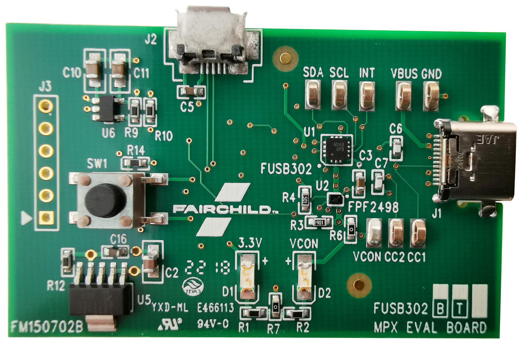 ONSEMI FUSB302TGEVB Kits De Desarrollo Para Interfaz / Comunicaciones