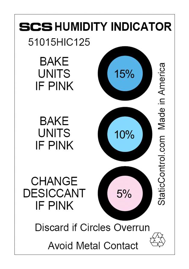 SCS 51015HIC125 Tarjetas Indicadoras De Humedad