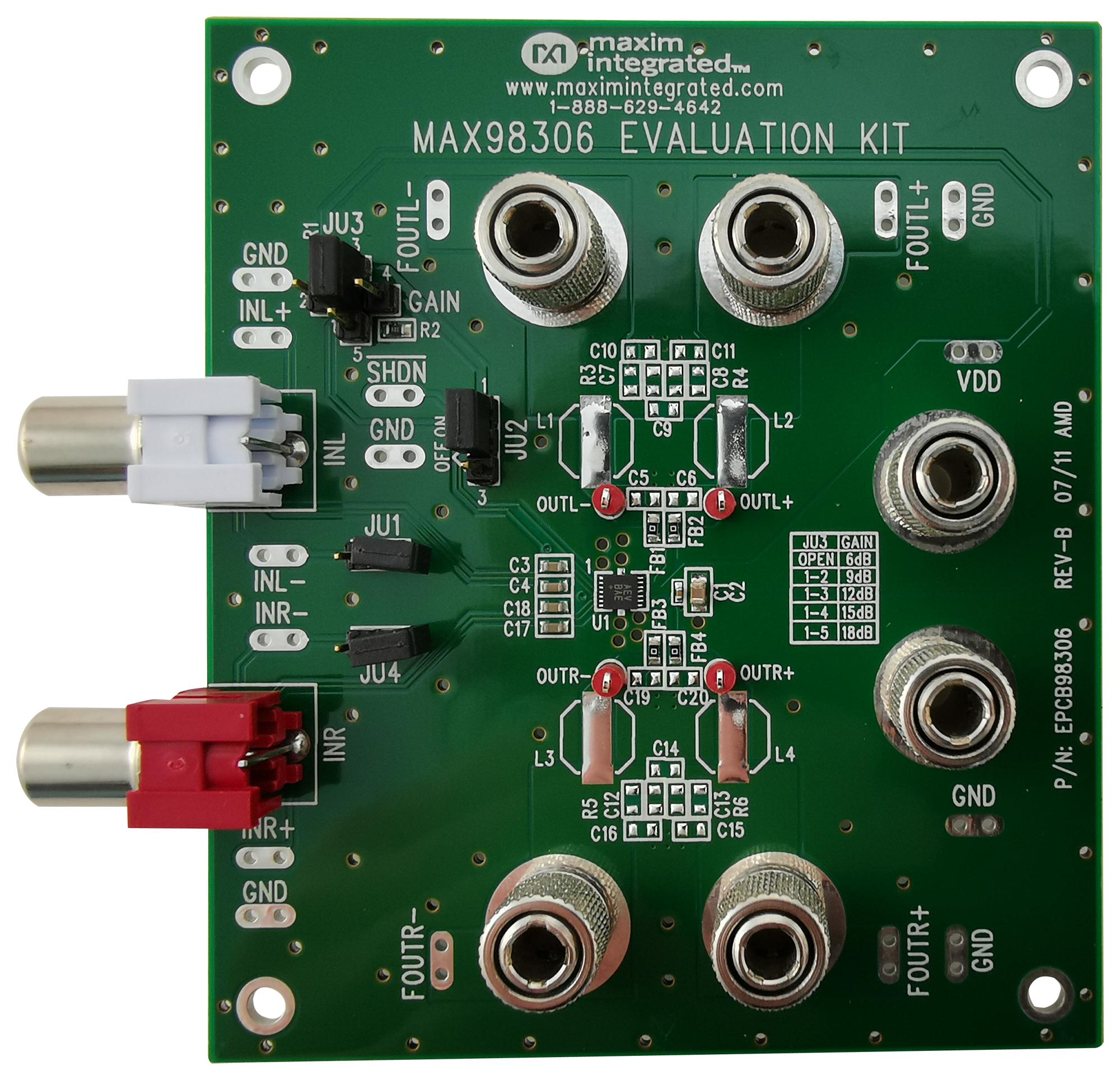 ANALOG DEVICES MAX98306EVKIT# Kits De Desarrollo Para Audio / Vídeo