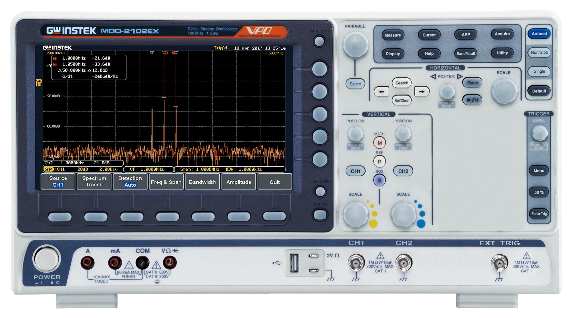 GW INSTEK MDO-2102EX Osciloscopios De Señal Mixta / Dominio Mixto (MSO/MDO)