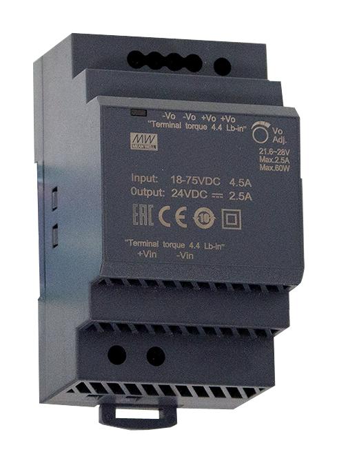 MEAN WELL DDR-60G-15 Convertidores DC / DC Aislados De Montaje En Carril DIN