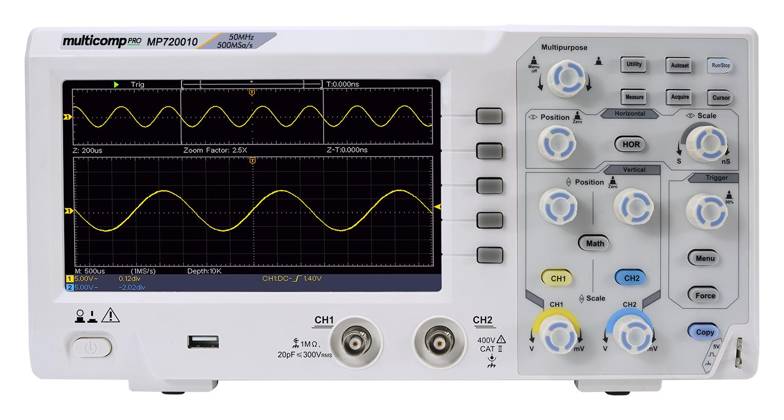 MULTICOMP PRO MP720010 EU-UK Osciloscopios De Señal Digital / Fósforo Digital (DSO/DPO)