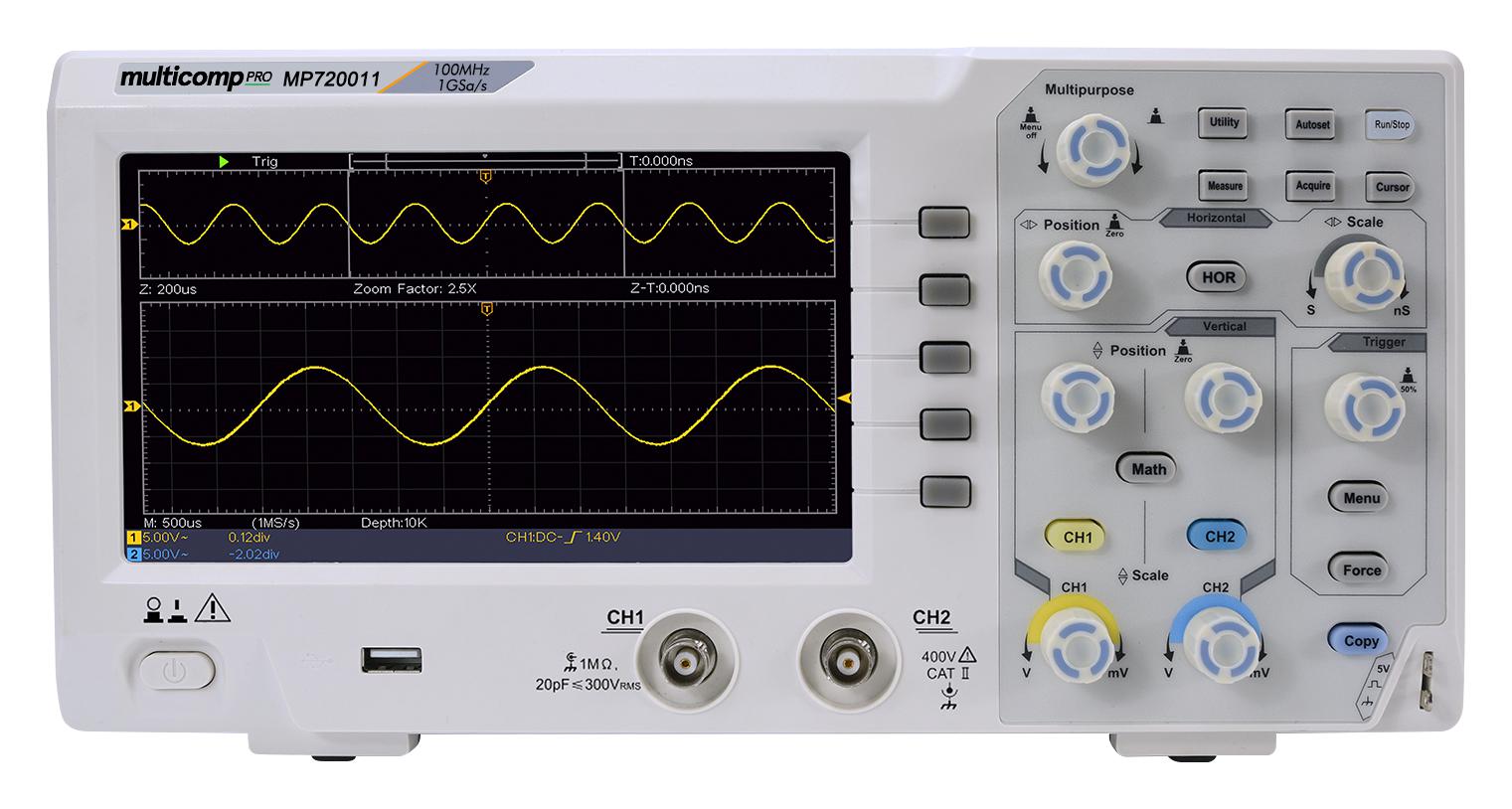 MULTICOMP PRO MP720011 EU-UK Osciloscopios De Señal Digital / Fósforo Digital (DSO/DPO)