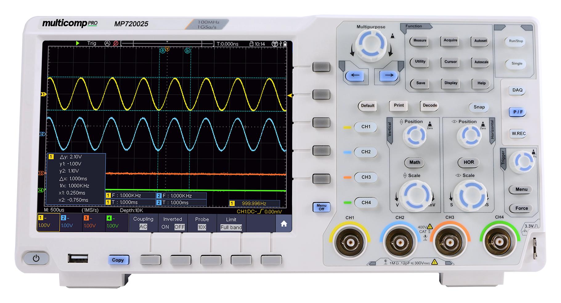 MULTICOMP PRO MP720025 EU-UK Osciloscopios De Señal Digital / Fósforo Digital (DSO/DPO)