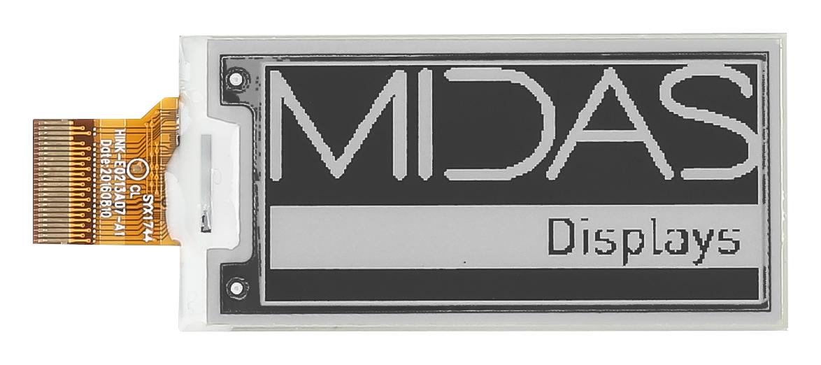 MIDAS DISPLAYS MDE0213A122250BW Pantallas De Tinta Electrónica