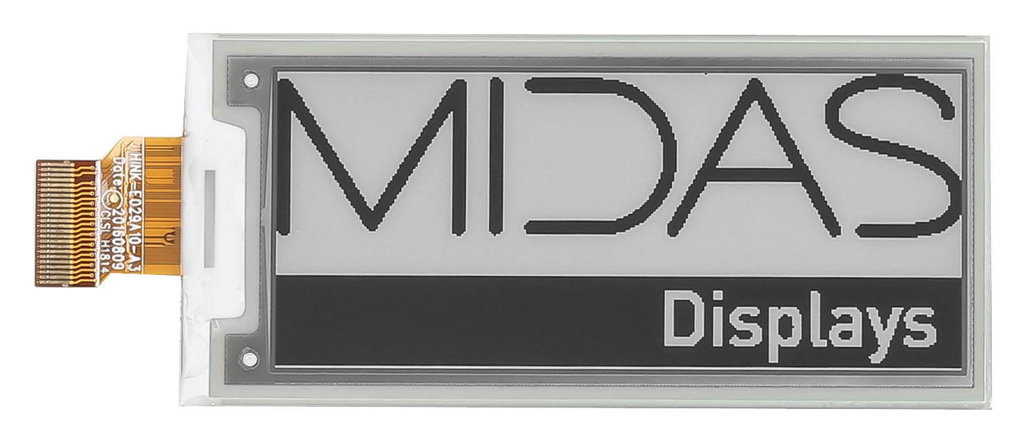 MIDAS DISPLAYS MDE029A128296BW Pantallas De Tinta Electrónica