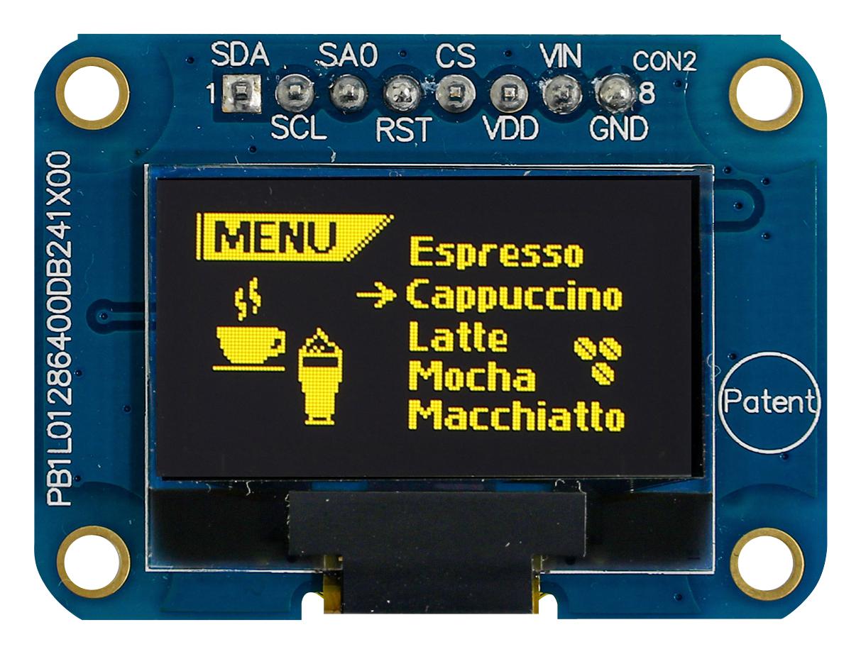 MIDAS DISPLAYS MDOB128064V1V-YS Pantallas OLED Gráficas