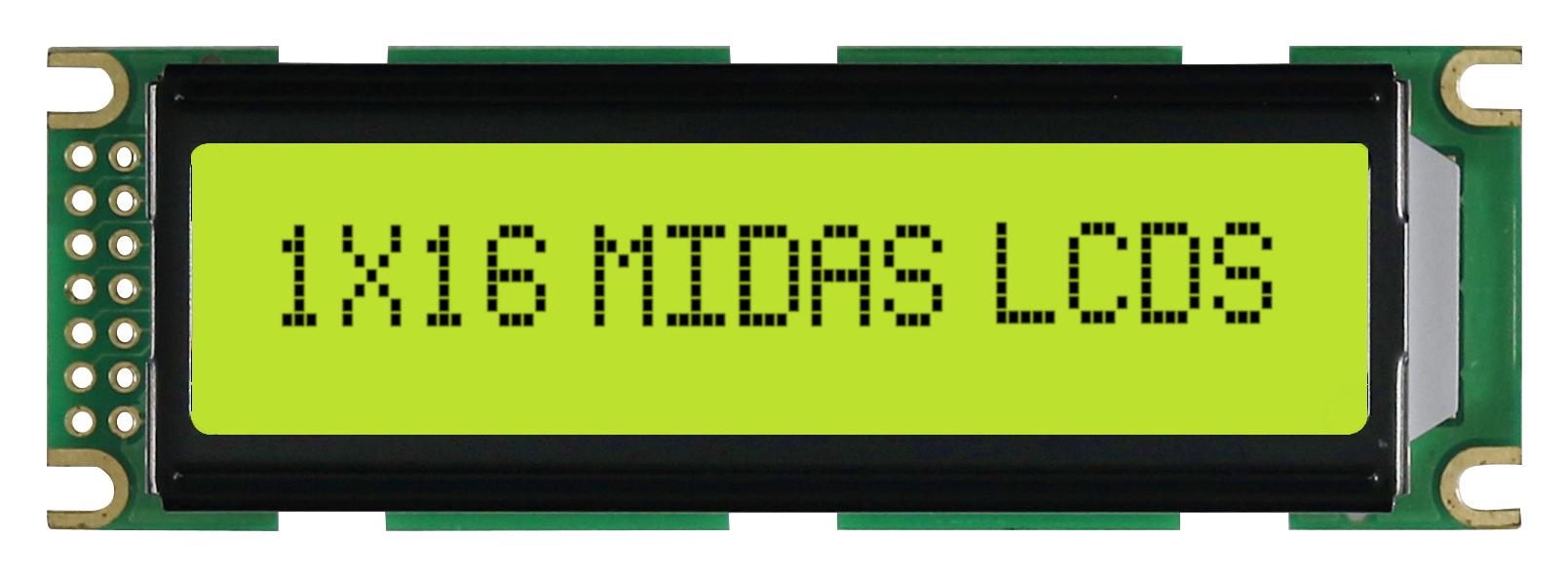 MIDAS DISPLAYS MC11606C6W-SPTLY Pantallas LCD Alfanuméricas