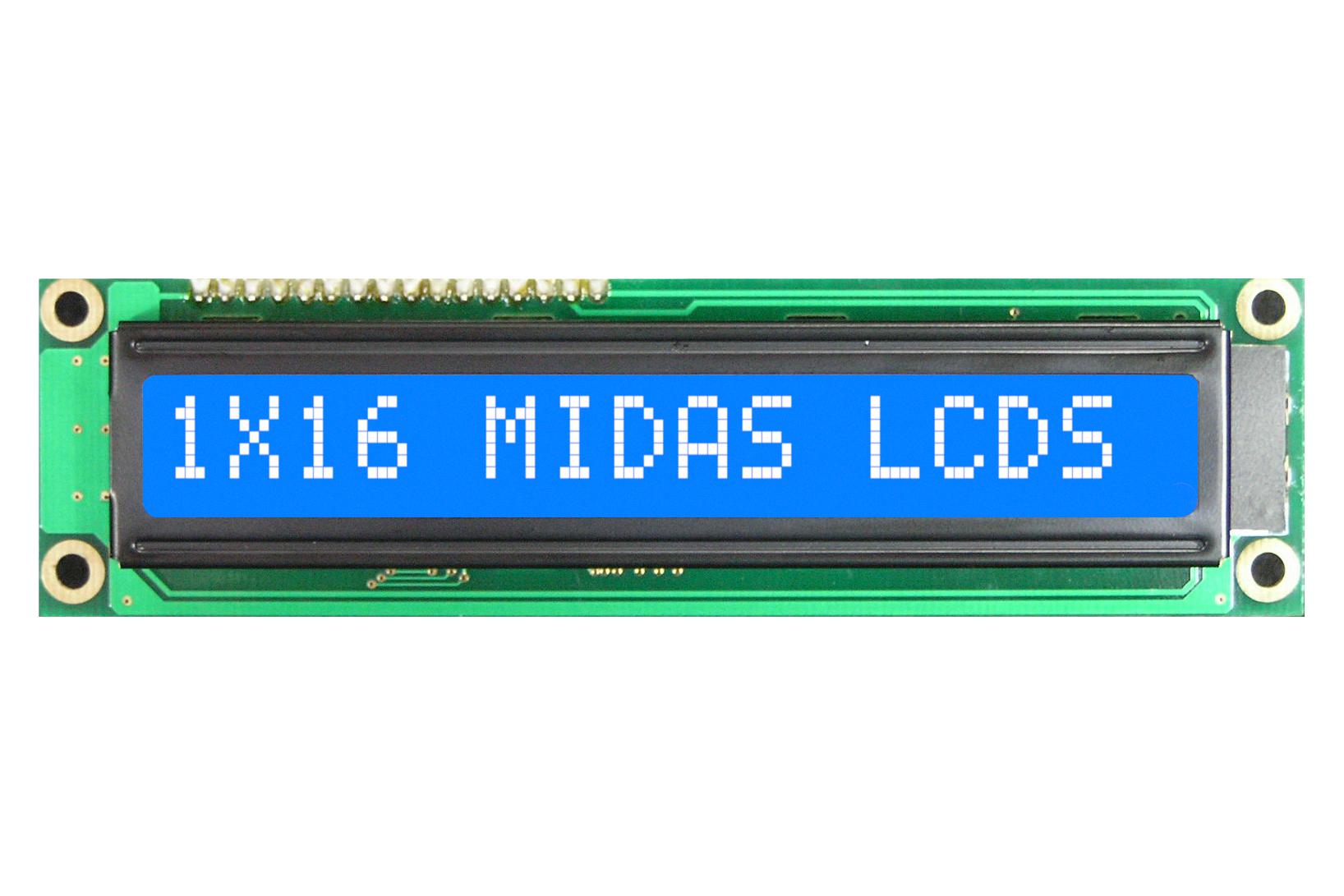 MIDAS DISPLAYS MC11608A6W1-BNMLW Pantallas LCD Alfanuméricas