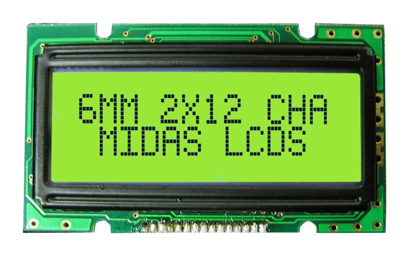 MIDAS DISPLAYS MC21205A6WR1-SPTLY Pantallas LCD Alfanuméricas